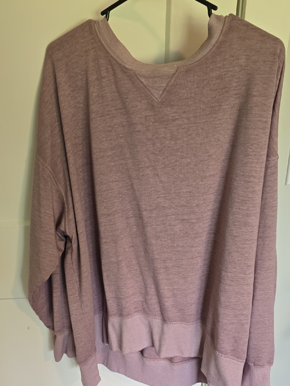 Cato Dusty Lavender Ribbed Crew Tee